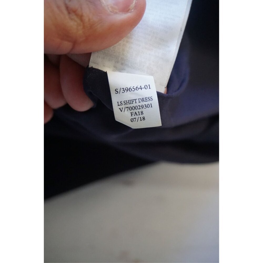 Banana Republic Navy Blue Long-Sleeve Shift Dress - Petite 0P - Picture 4 of 9